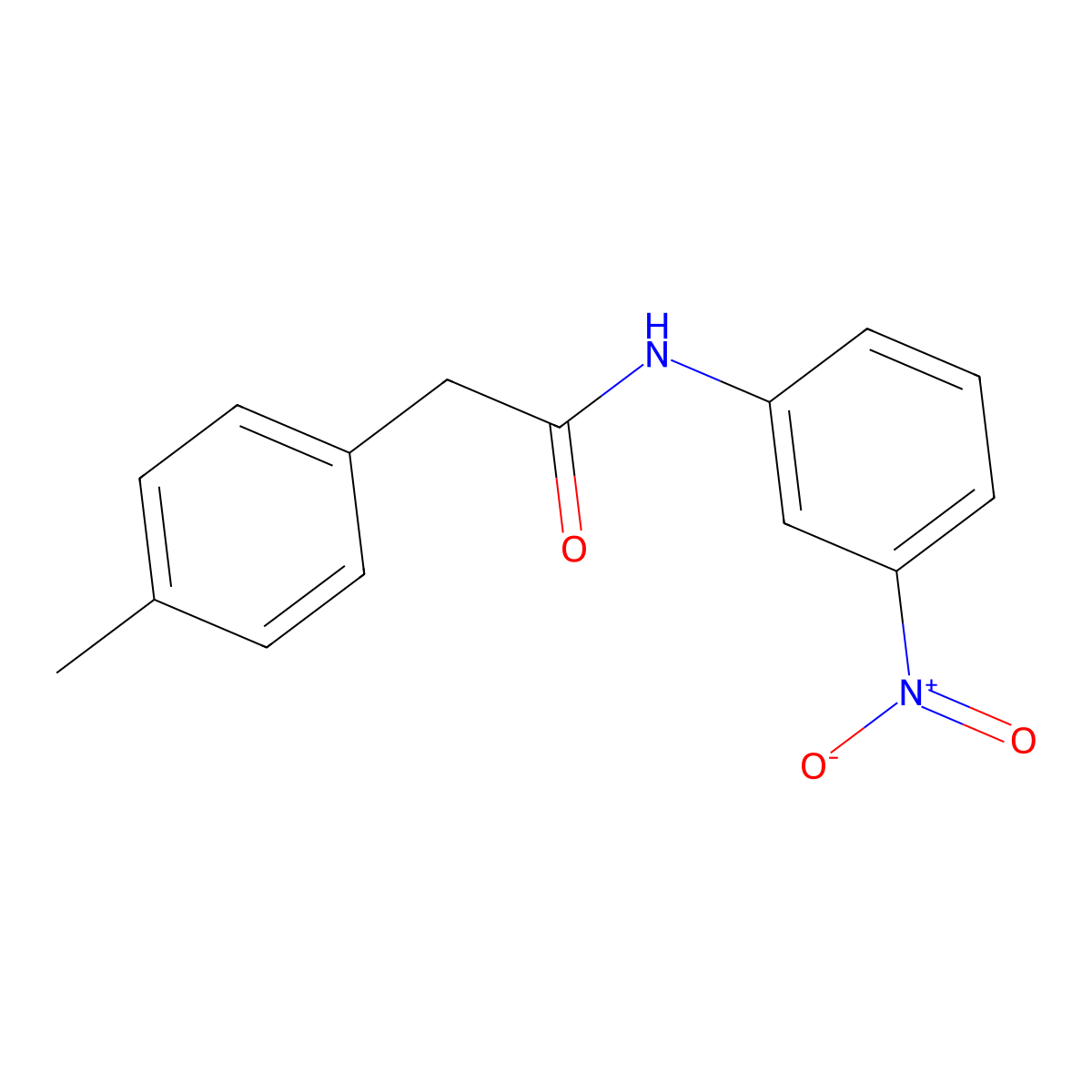 2-(4-methylphenyl)-N-(3-nitrophenyl)acetamide molecular structure, CAS 599162-38-6