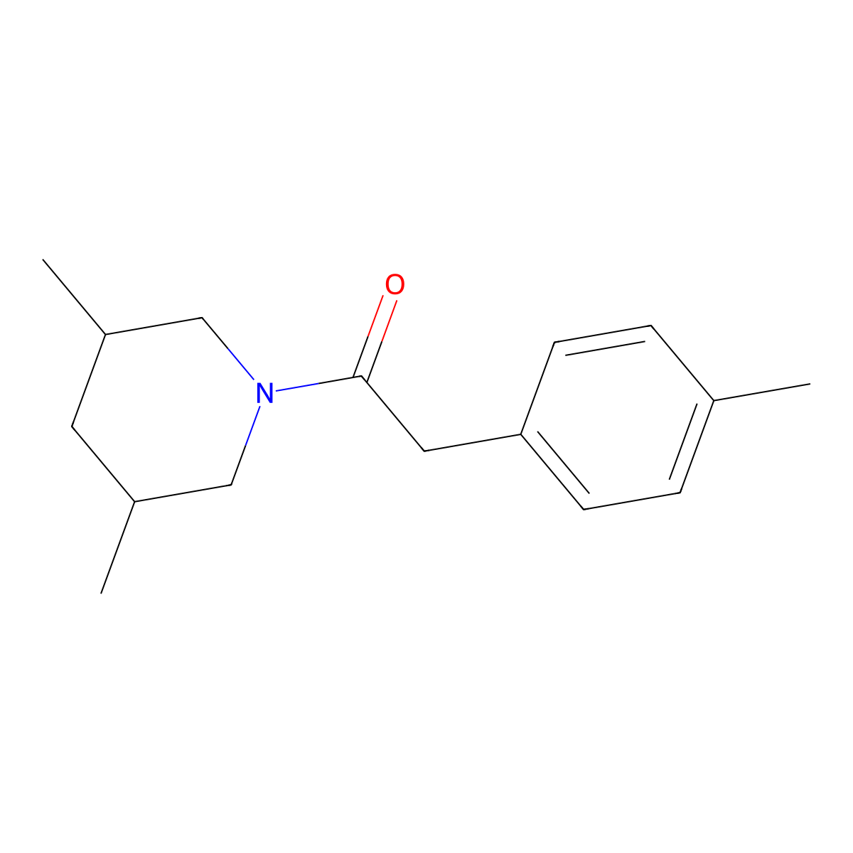1-(3,5-Dimethylpiperidin-1-yl)-2-(4-methylphenyl)ethan-1-one molecular structure, CAS 599162-44-4