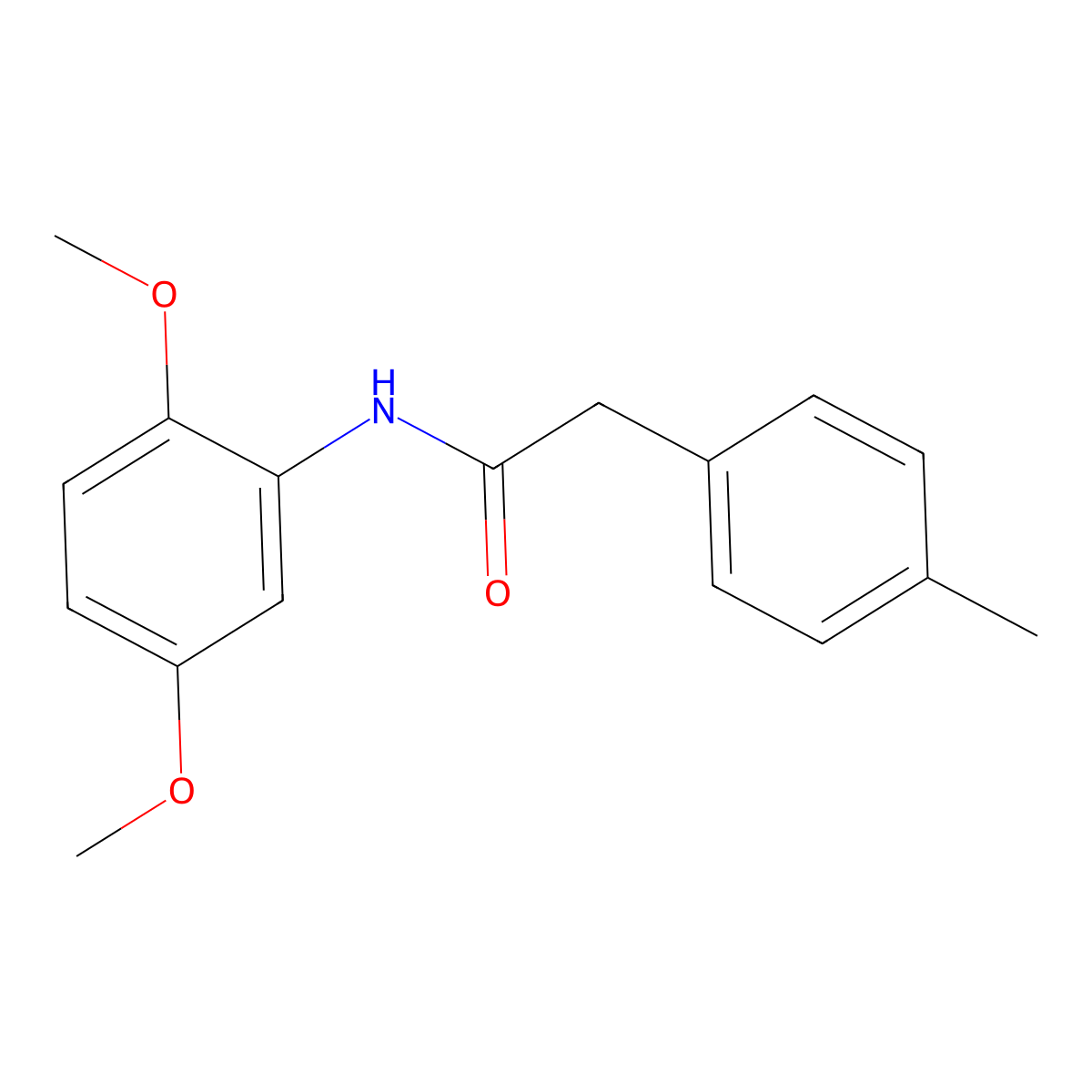 N-(2,5-dimethoxyphenyl)-2-(4-methylphenyl)acetamide molecular structure, CAS 599162-53-5