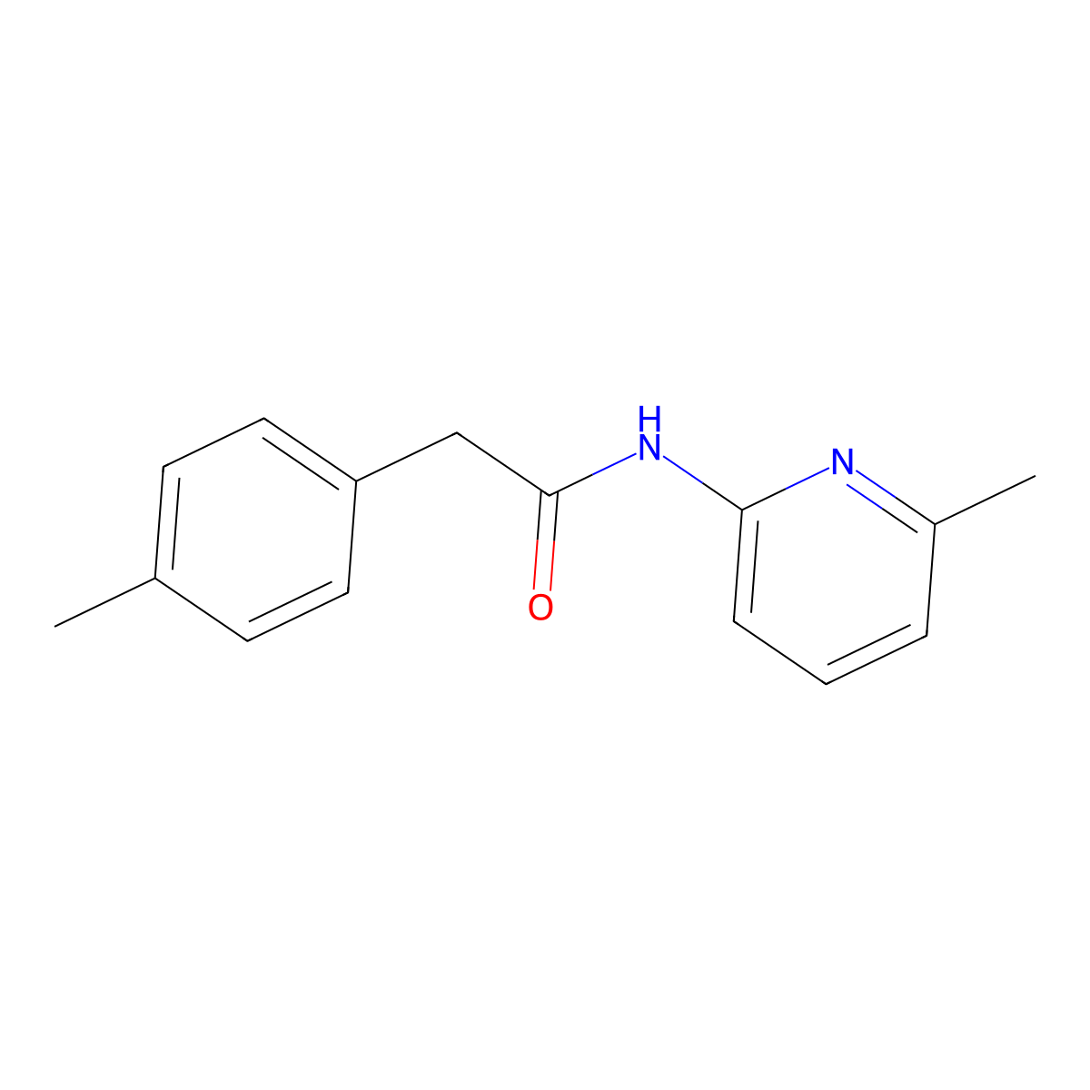 2-(4-methylphenyl)-N-(6-methylpyridin-2-yl)acetamide molecular structure, CAS 599162-59-1