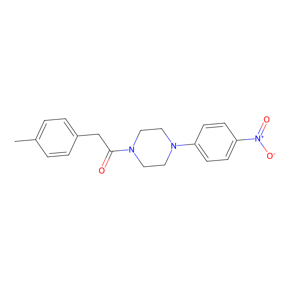 2-(4-Methylphenyl)-1-[4-(4-nitrophenyl)piperazin-1-yl]ethanone molecular structure, CAS 599162-67-1