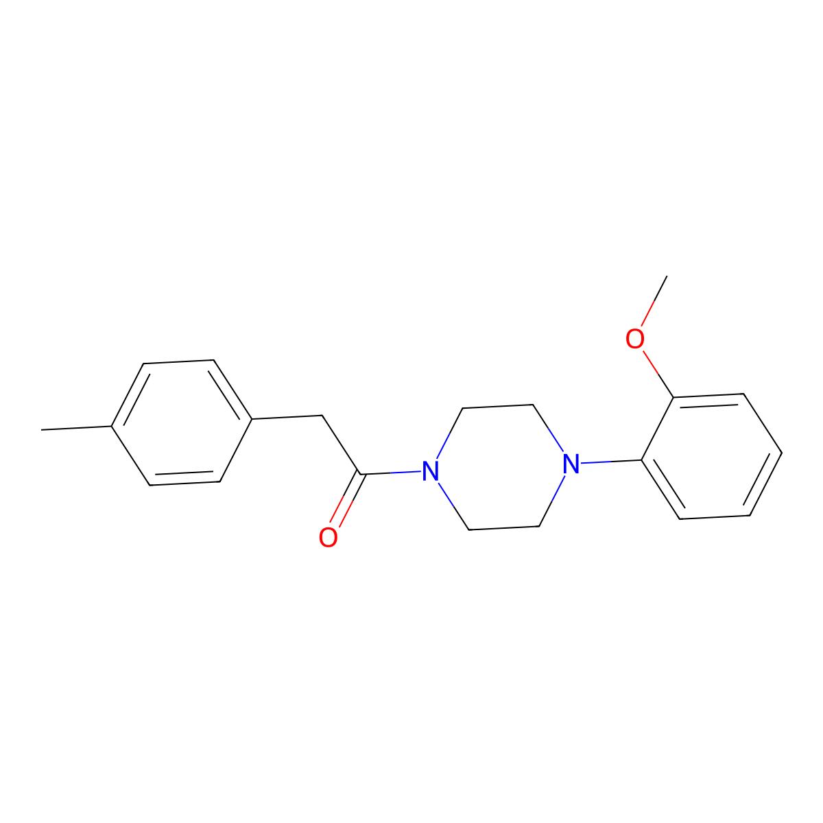 1-[4-(2-Methoxyphenyl)piperazin-1-yl]-2-(4-methylphenyl)ethanone molecular structure, CAS 599162-75-1