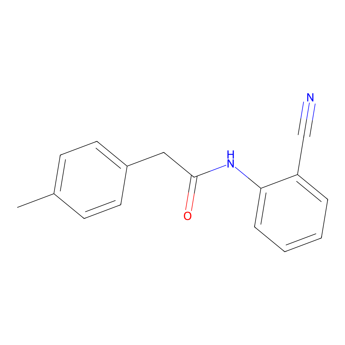 N-(2-cyanophenyl)-2-(4-methylphenyl)acetamide molecular structure, CAS 599162-84-2