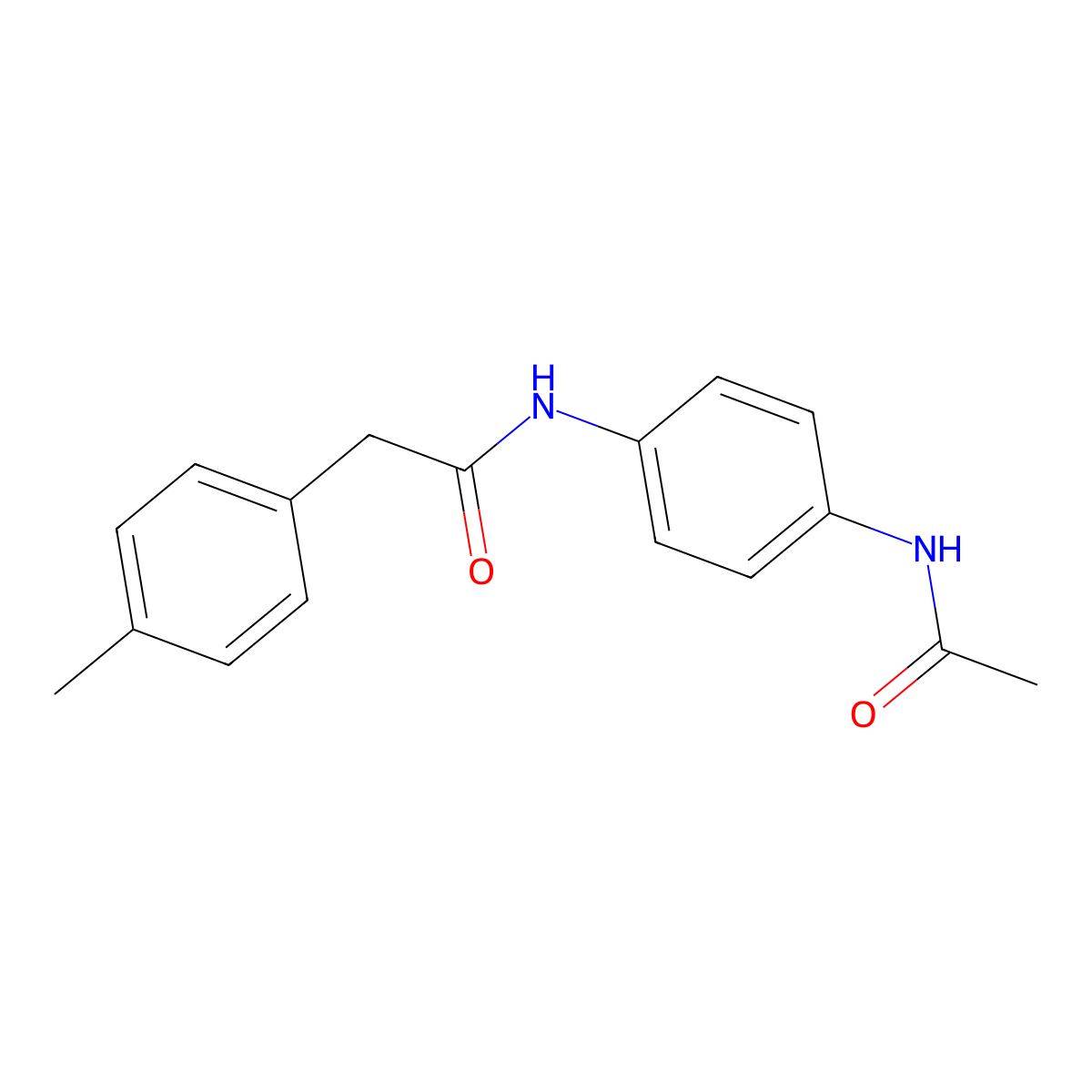 N-[4-(acetylamino)phenyl]-2-(4-methylphenyl)acetamide molecular structure, CAS 599162-86-4