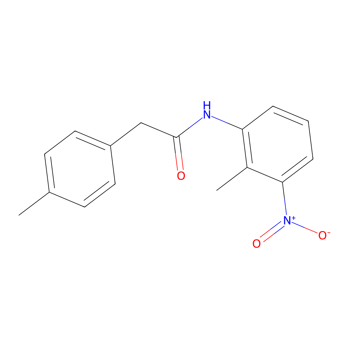 N-(2-methyl-3-nitrophenyl)-2-(4-methylphenyl)acetamide molecular structure, CAS 599162-94-4