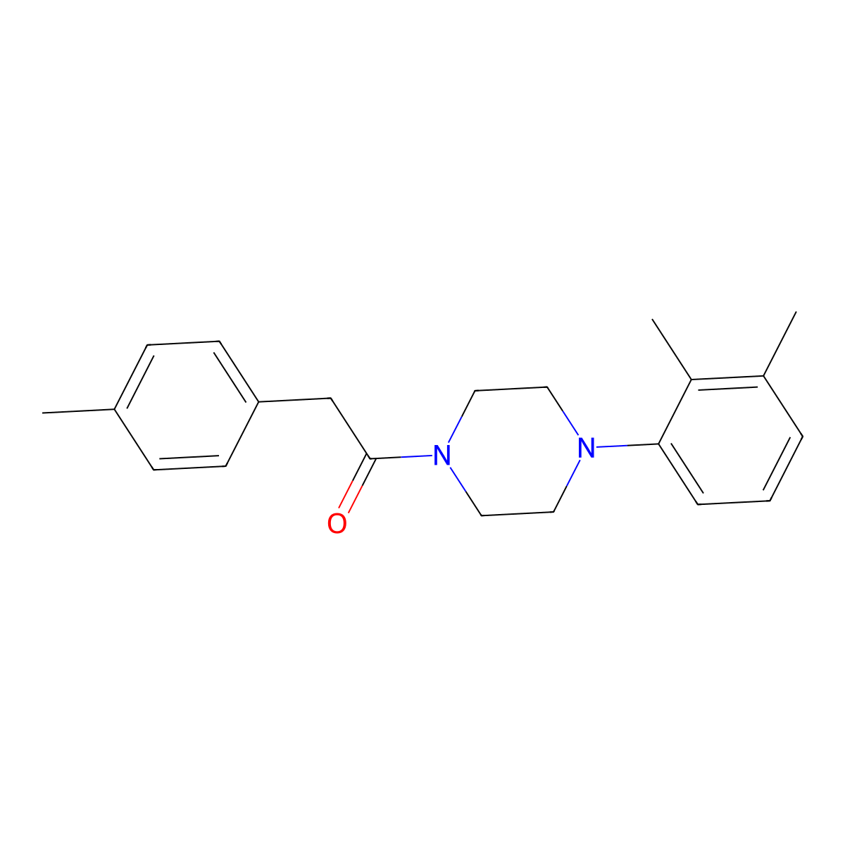 1-[4-(2,3-Dimethylphenyl)piperazin-1-yl]-2-(4-methylphenyl)ethanone molecular structure, CAS 599163-11-8