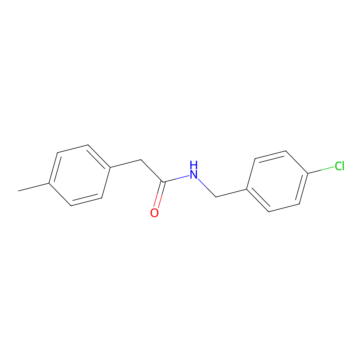 N-[(4-chlorophenyl)methyl]-2-(4-methylphenyl)acetamide molecular structure, CAS 599163-24-3