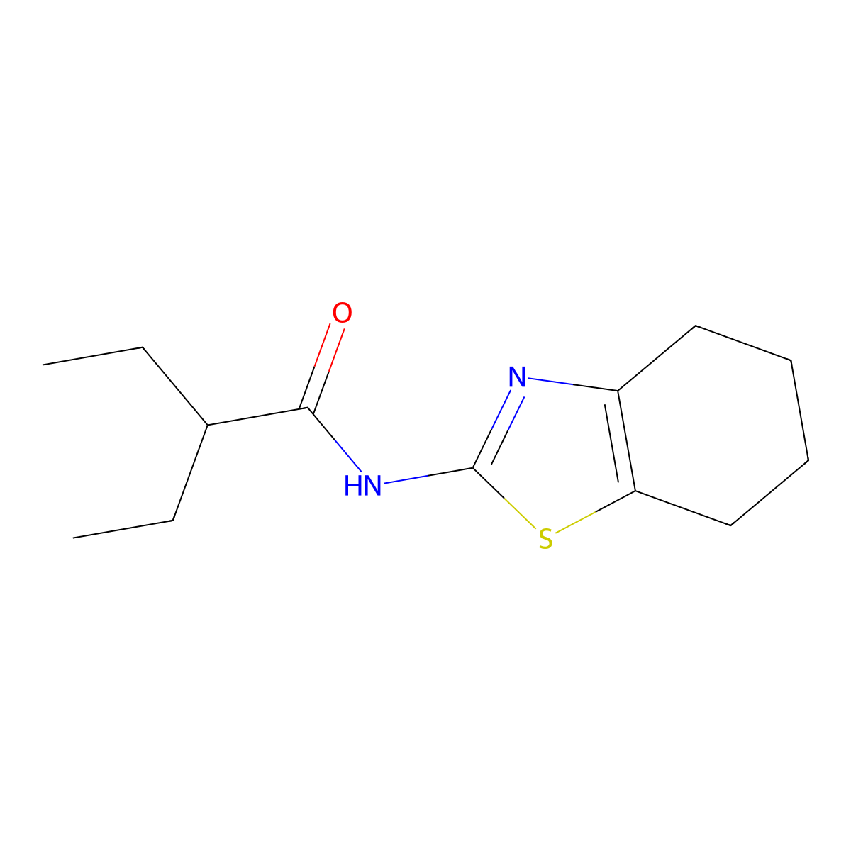 2-ethyl-N-(4,5,6,7-tetrahydro-1,3-benzothiazol-2-yl)butanamide molecular structure, CAS 599164-09-7