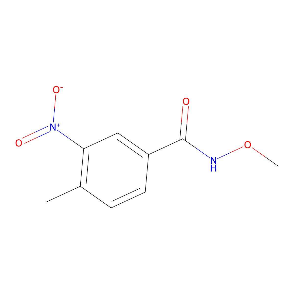 N-Methoxy-4-methyl-3-nitrobenzamide molecular structure, CAS 599171-10-5