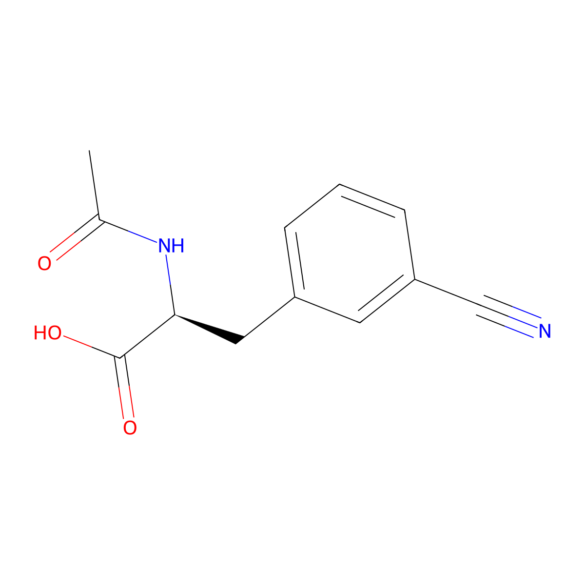 Ac-D-Phe(3-cn)-OH molecular structure, CAS 599178-70-8
