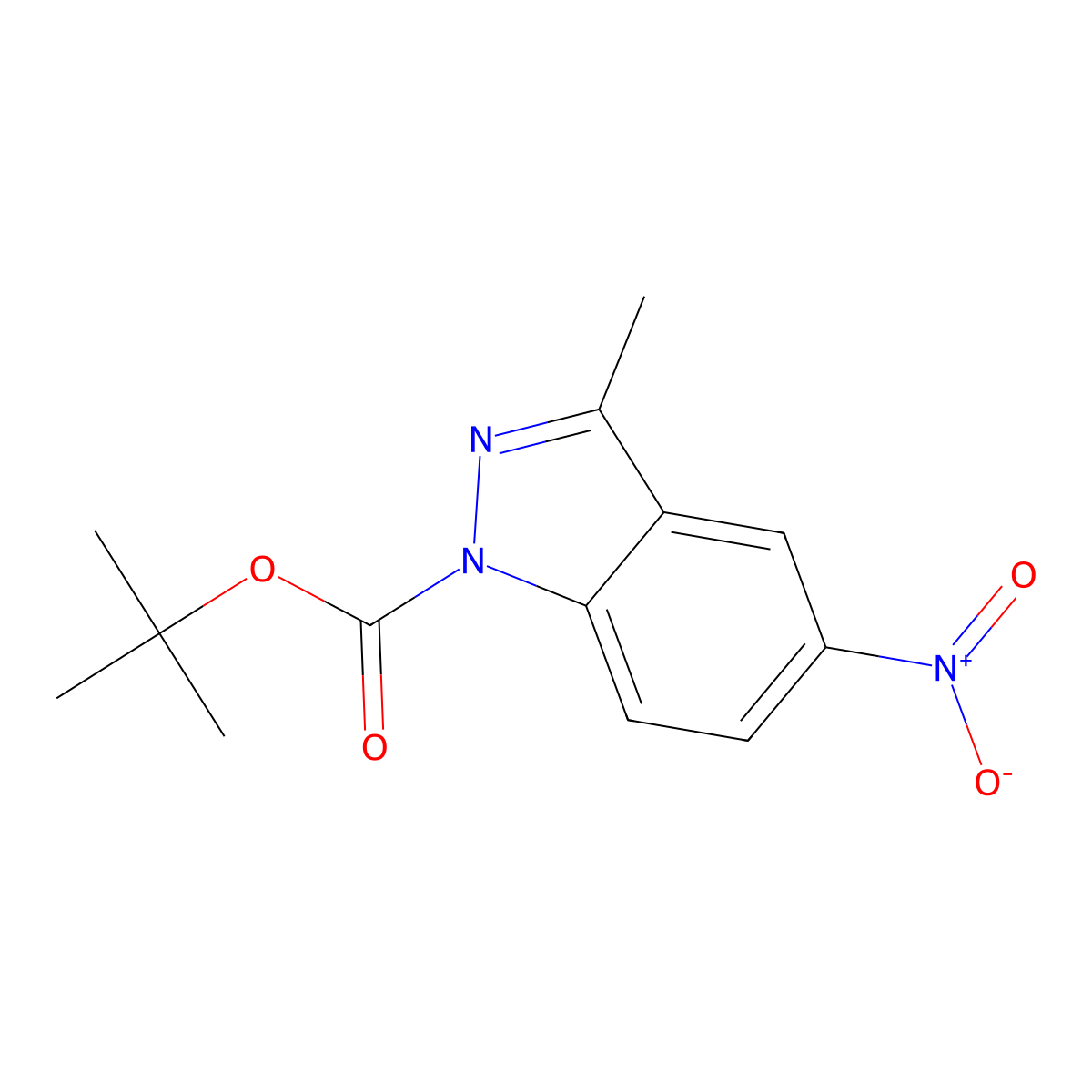 tert-Butyl 3-methyl-5-nitro-1H-indazole-1-carboxylate molecular structure, CAS 599183-33-2