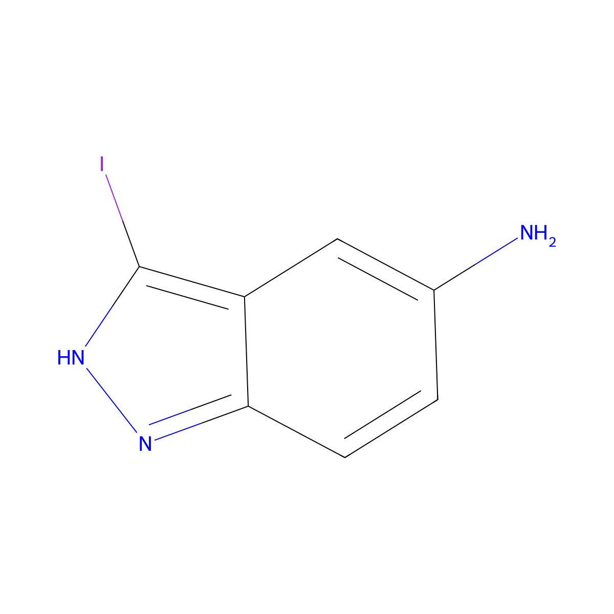 3-iodo-1H-indazol-5-amine molecular structure, CAS 599183-36-5