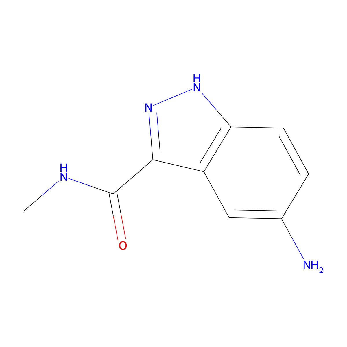 5-Amino-N-methyl-1H-indazole-3-carboxamide molecular structure, CAS 599183-39-8