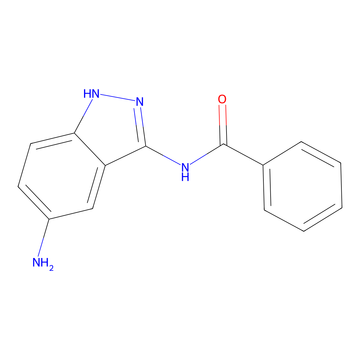 N-(5-amino-1H-indazol-3-yl)benzamide molecular structure, CAS 599183-42-3