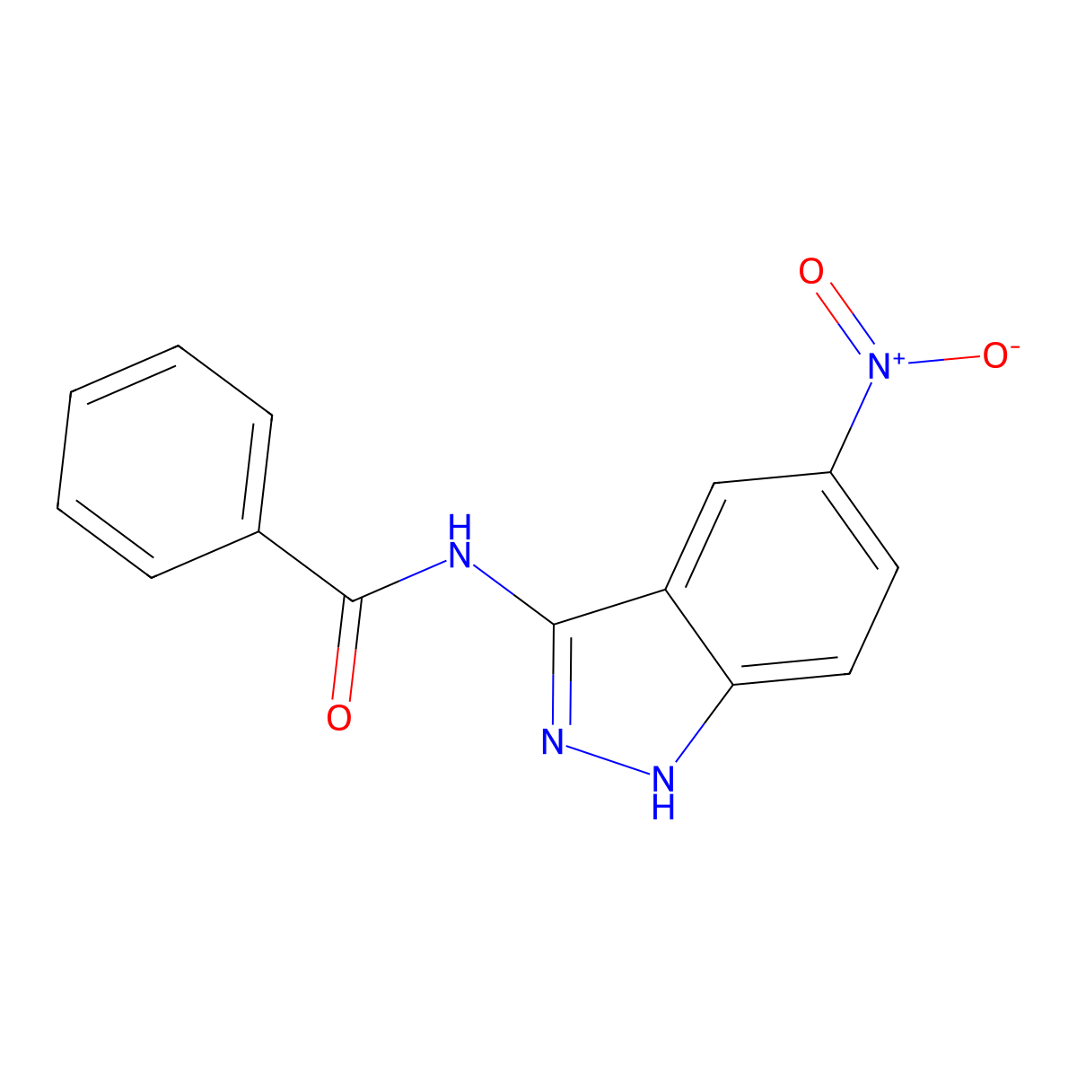 N-(5-nitro-1H-indazol-3-yl)benzamide molecular structure, CAS 599183-43-4