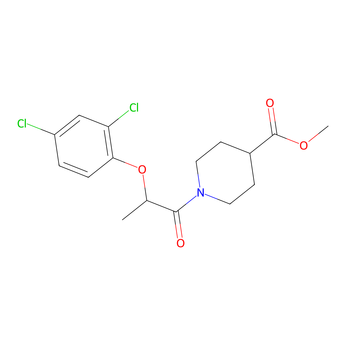 Methyl 1-[2-(2,4-dichlorophenoxy)propanoyl]piperidine-4-carboxylate molecular structure, CAS 599186-59-1