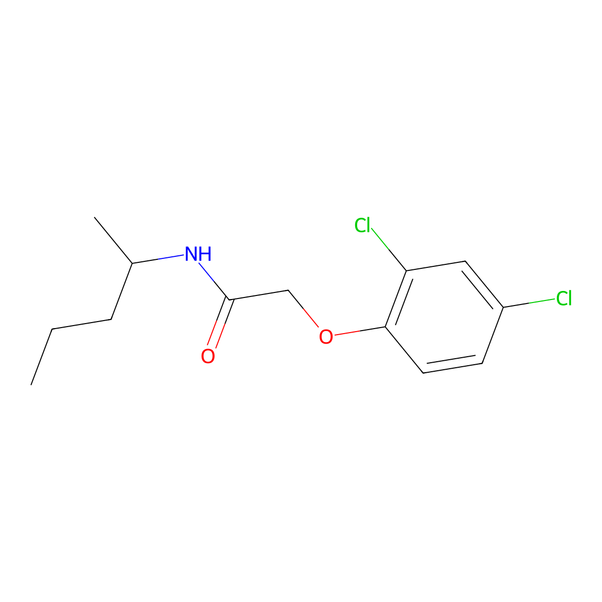 2-(2,4-dichlorophenoxy)-N-pentan-2-ylacetamide molecular structure, CAS 599187-31-2