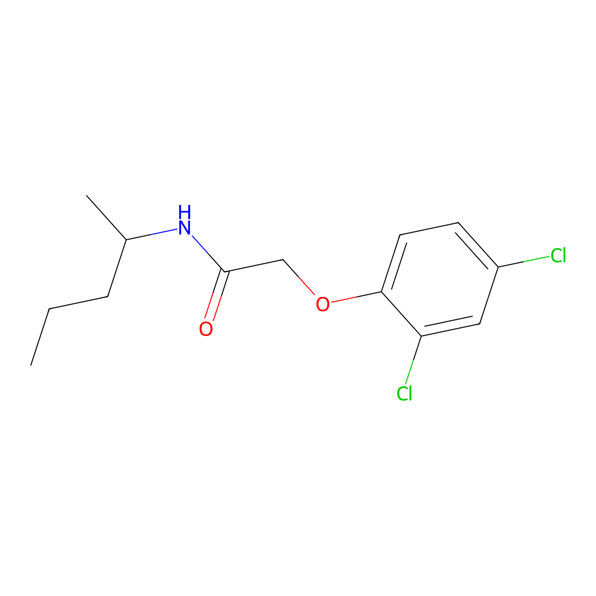 2-(2,4-dichlorophenoxy)-N-pentan-2-ylacetamide molecular structure, CAS 599187-31-2
