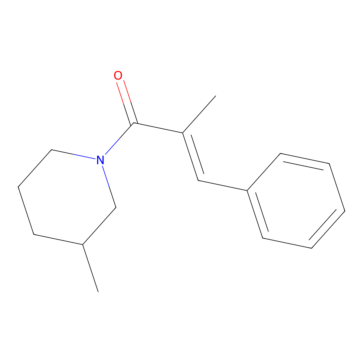 2-Methyl-1-(3-methylpiperidin-1-yl)-3-phenylprop-2-en-1-one molecular structure, CAS 599187-76-5
