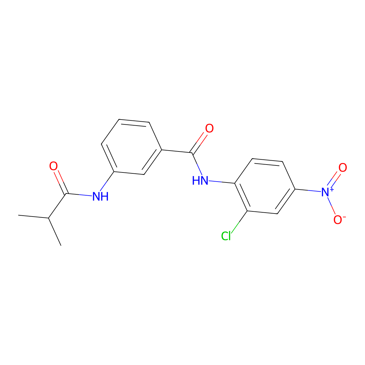 N-(2-chloro-4-nitrophenyl)-3-(2-methylpropanoylamino)benzamide molecular structure, CAS 599189-19-2