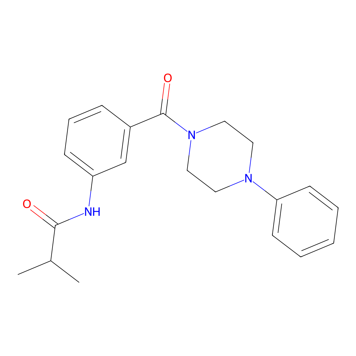 2-methyl-N-[3-(4-phenylpiperazine-1-carbonyl)phenyl]propanamide molecular structure, CAS 599189-22-7