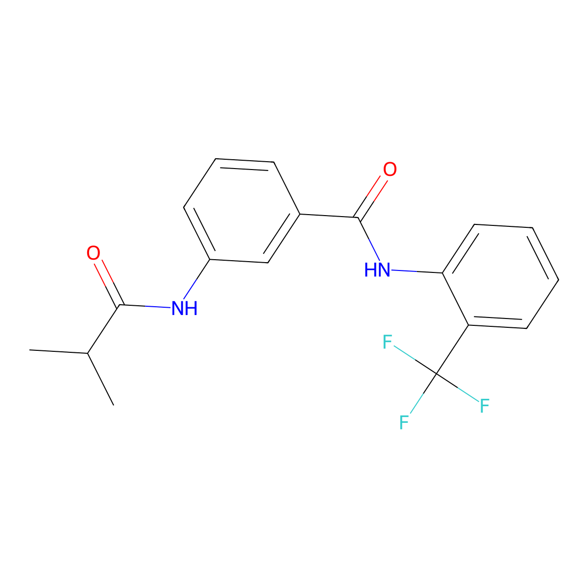 3-(2-methylpropanoylamino)-N-[2-(trifluoromethyl)phenyl]benzamide molecular structure, CAS 599189-24-9