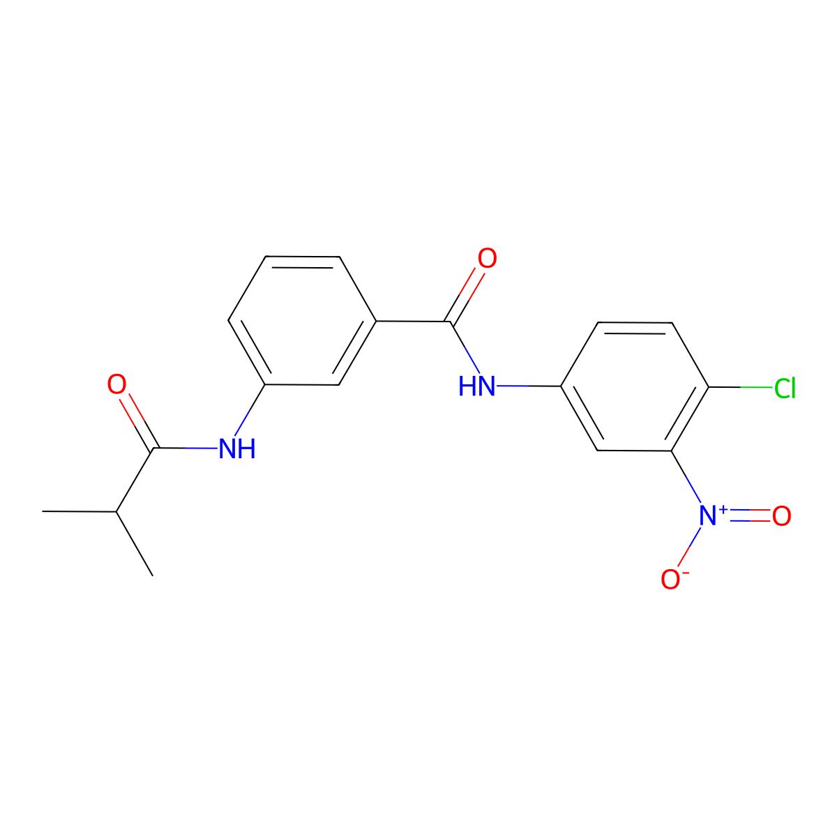 N-(4-chloro-3-nitrophenyl)-3-(2-methylpropanoylamino)benzamide molecular structure, CAS 599189-28-3