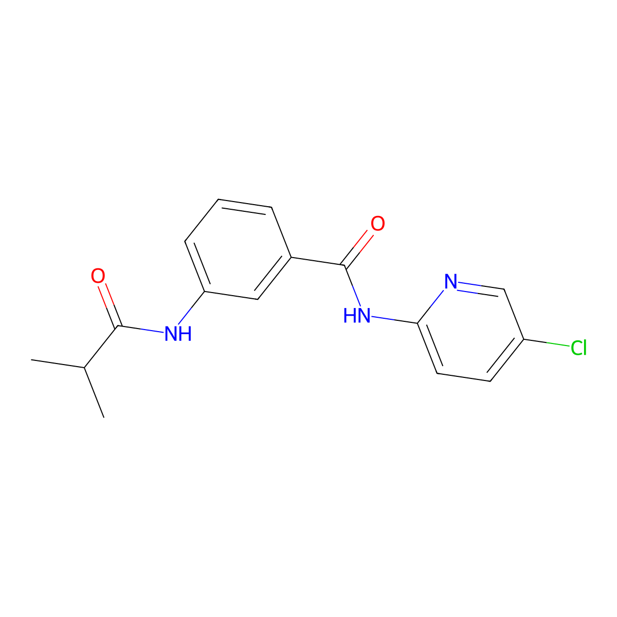 N-(5-chloropyridin-2-yl)-3-(2-methylpropanoylamino)benzamide molecular structure, CAS 599189-32-9