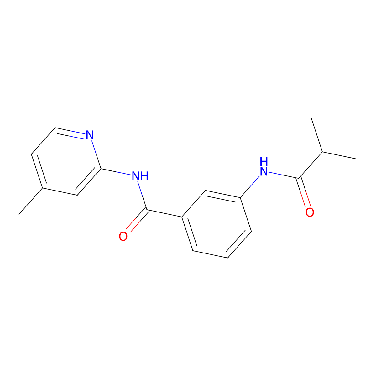 3-(2-methylpropanoylamino)-N-(4-methylpyridin-2-yl)benzamide molecular structure, CAS 599189-49-8