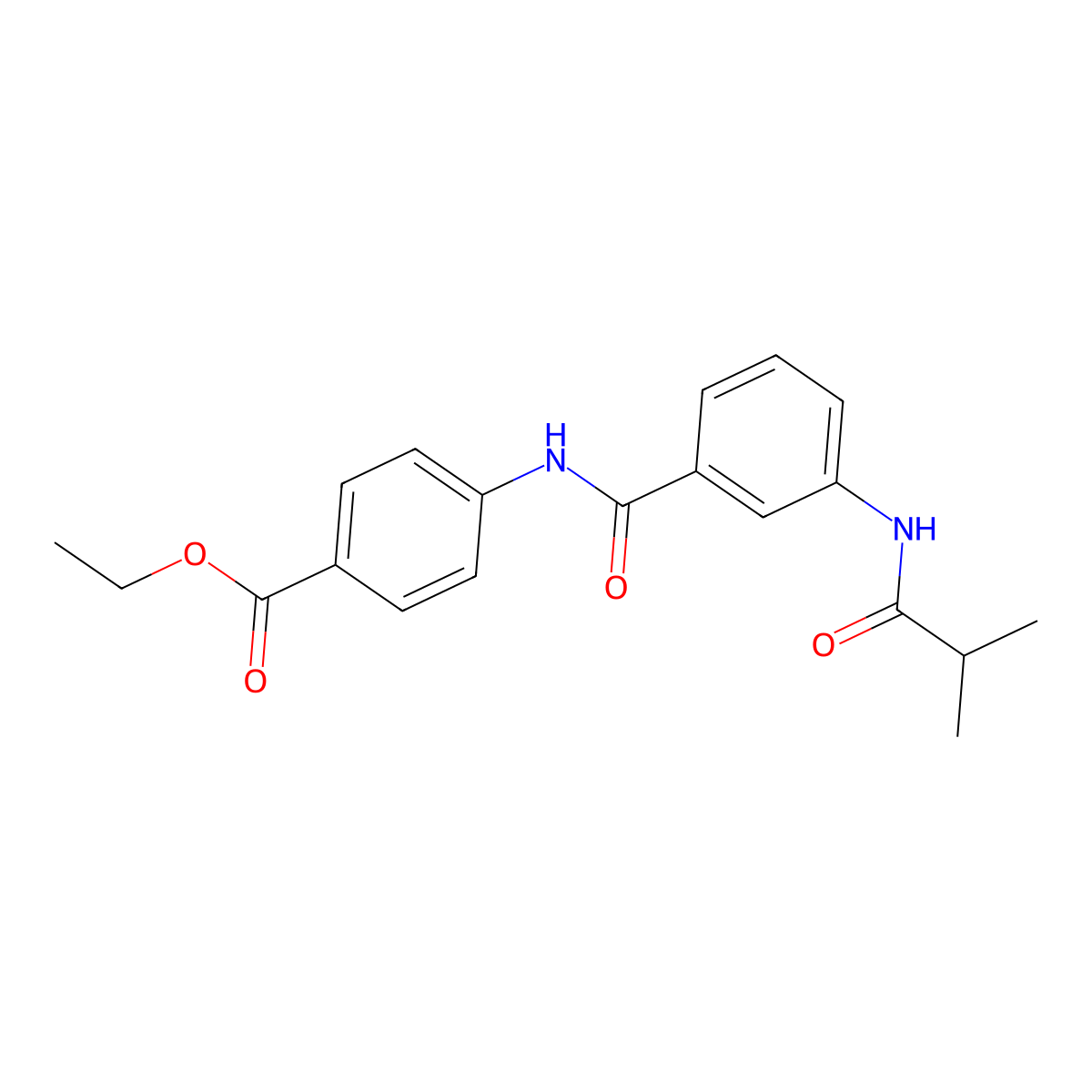 Ethyl 4-{[3-(2-methylpropanoylamino)phenyl]carbonylamino}benzoate molecular structure, CAS 599189-51-2