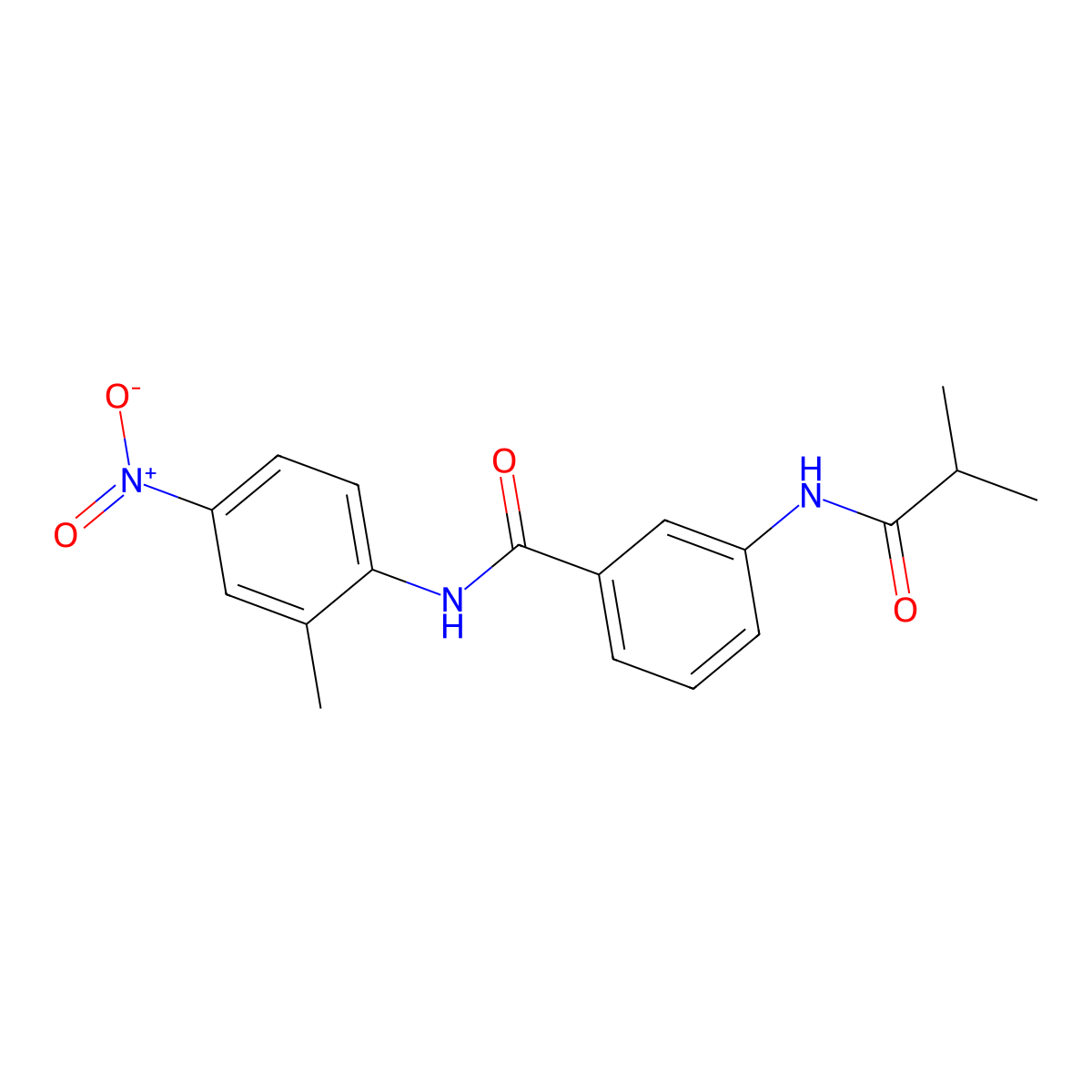 3-(isobutyrylamino)-N-(2-methyl-4-nitrophenyl)benzamide molecular structure, CAS 599189-59-0