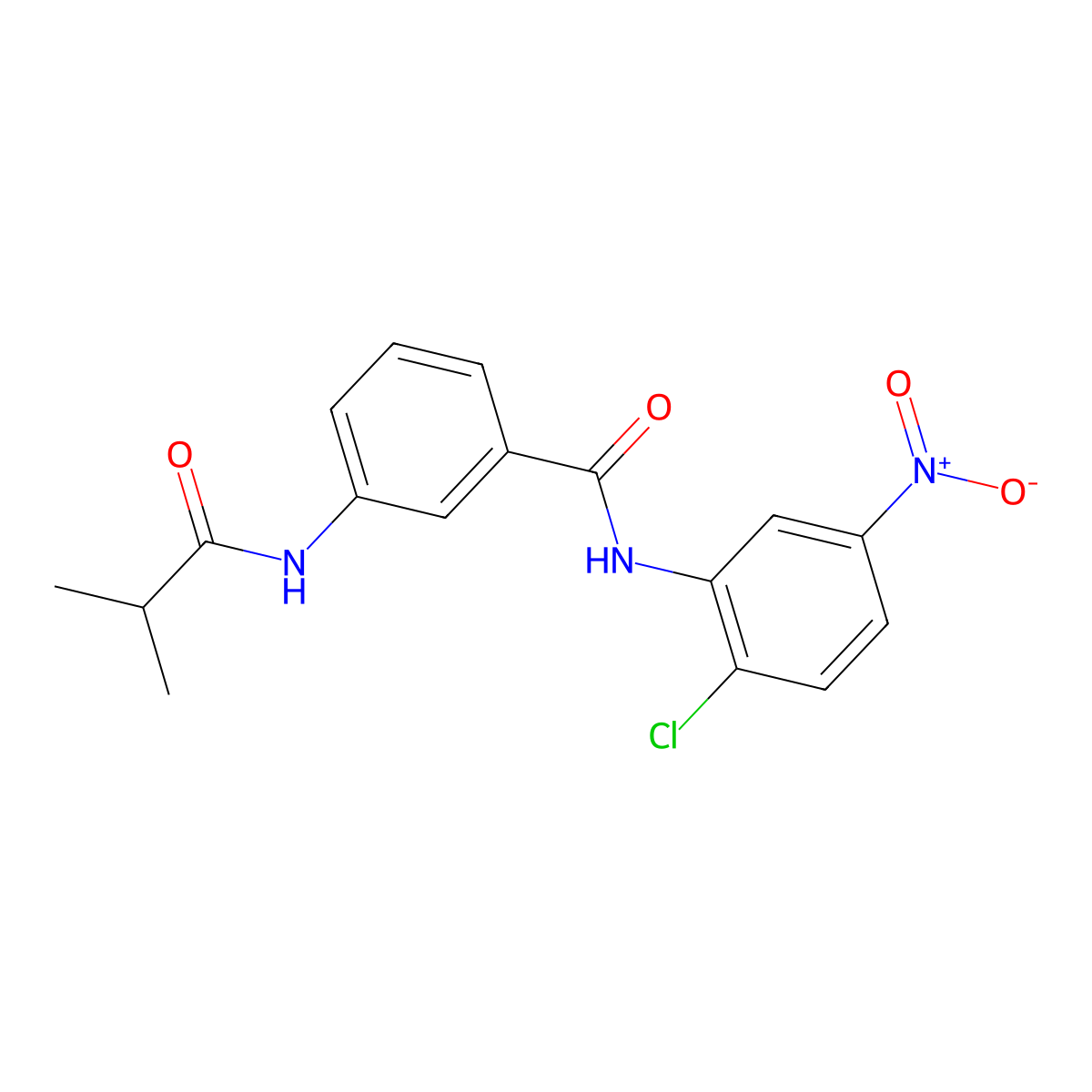 N-(2-chloro-5-nitrophenyl)-3-(isobutyrylamino)benzamide molecular structure, CAS 599189-67-0