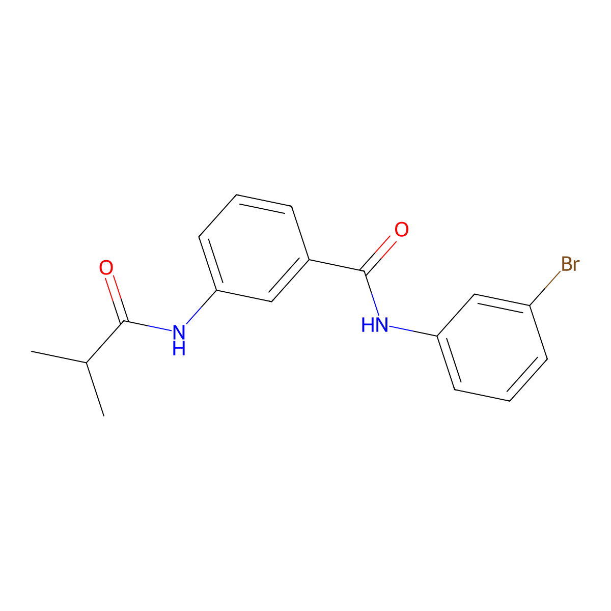N-(3-bromophenyl)-3-(2-methylpropanoylamino)benzamide molecular structure, CAS 599189-75-0