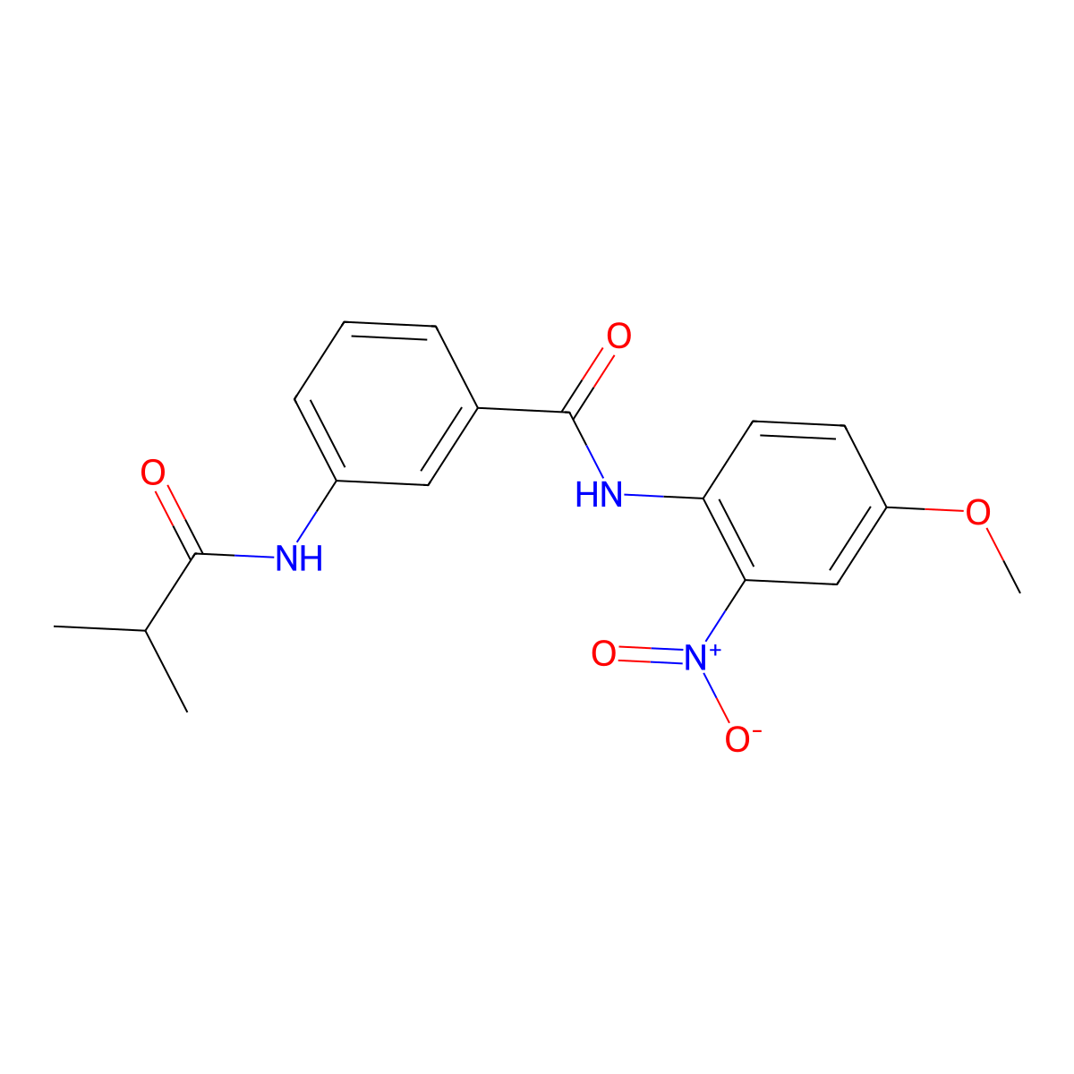 N-(4-methoxy-2-nitrophenyl)-3-[(2-methyl-1-oxopropyl)amino]benzamide molecular structure, CAS 599189-80-7