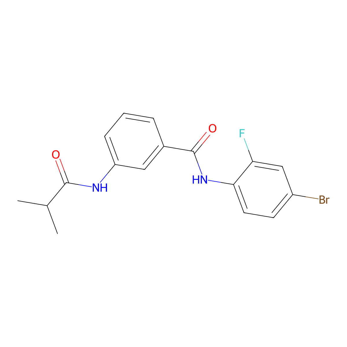 N-(4-bromo-2-fluorophenyl)-3-(2-methylpropanoylamino)benzamide molecular structure, CAS 599189-97-6