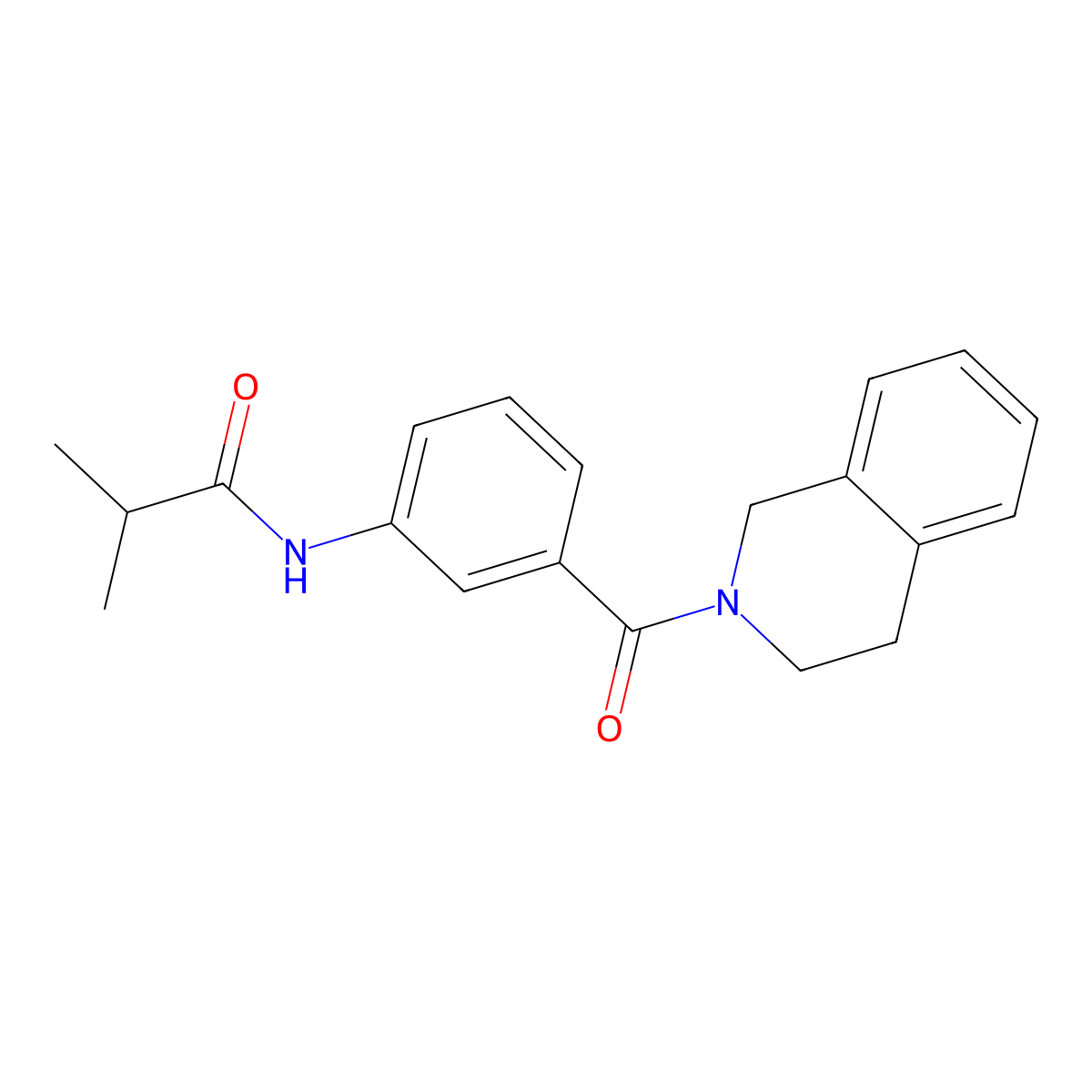N-[3-(3,4-dihydro-1H-isoquinoline-2-carbonyl)phenyl]-2-methylpropanamide molecular structure, CAS 599190-01-9