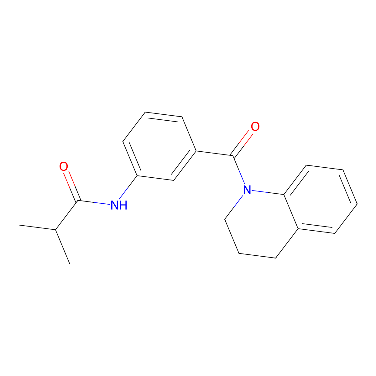 N-[3-(3,4-dihydro-2H-quinoline-1-carbonyl)phenyl]-2-methylpropanamide molecular structure, CAS 599190-10-0