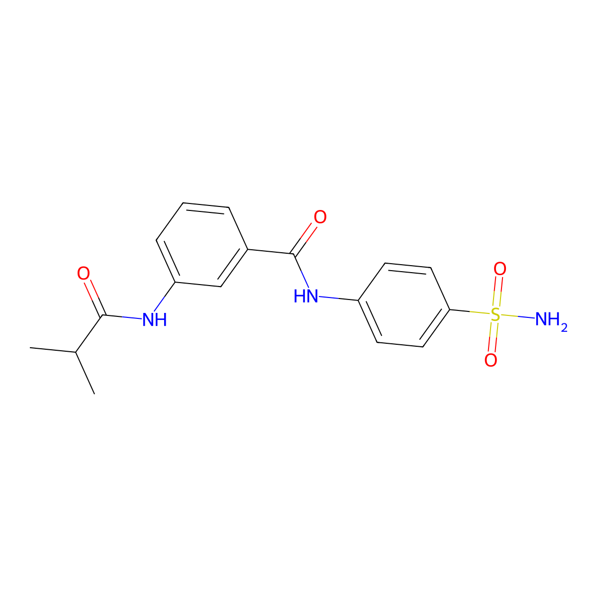 3-(2-methylpropanoylamino)-N-(4-sulfamoylphenyl)benzamide molecular structure, CAS 599190-32-6