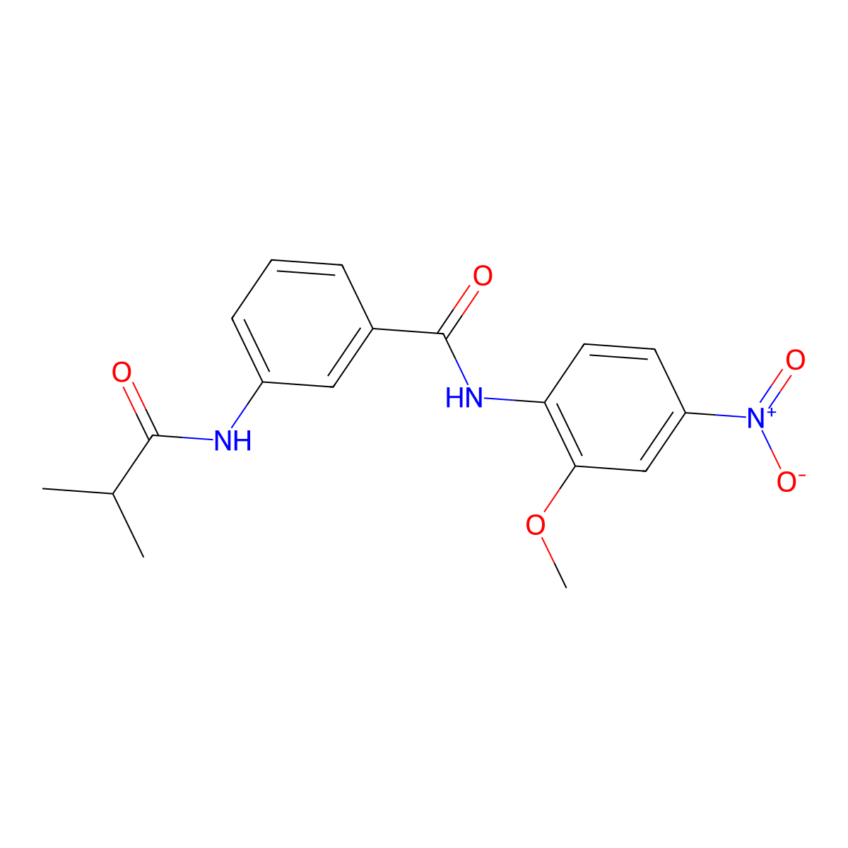 3-(isobutyrylamino)-N-(2-methoxy-4-nitrophenyl)benzamide molecular structure, CAS 599190-38-2