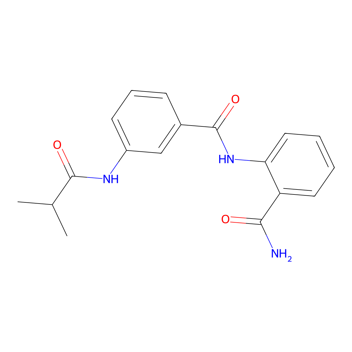 2-[[3-(2-Methylpropanoylamino)benzoyl]amino]benzamide molecular structure, CAS 599190-41-7