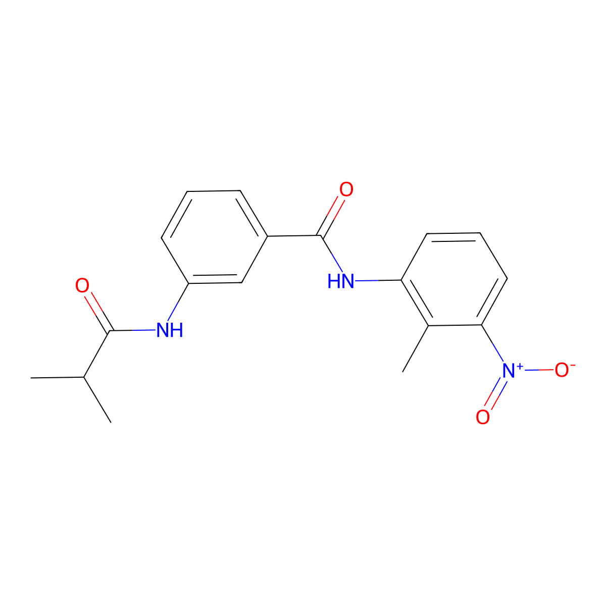 N-(2-methyl-3-nitrophenyl)-3-(2-methylpropanoylamino)benzamide molecular structure, CAS 599190-46-2