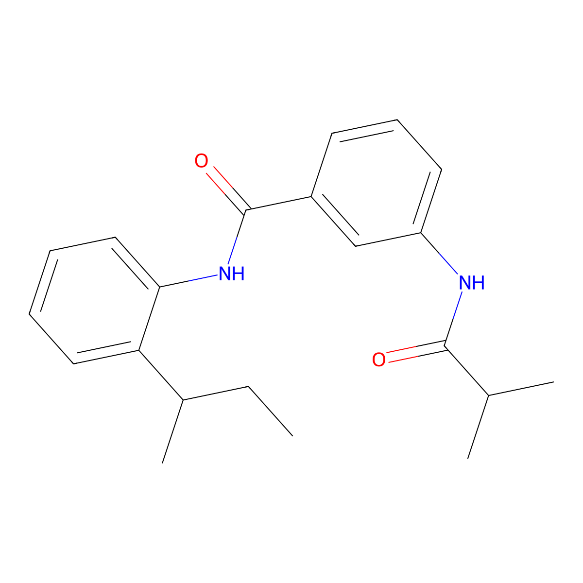 N-(2-butan-2-ylphenyl)-3-(2-methylpropanoylamino)benzamide molecular structure, CAS 599190-78-0