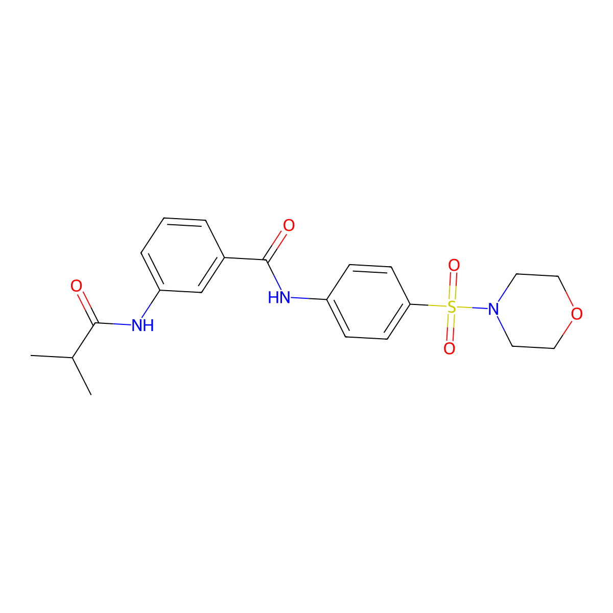 3-(2-methylpropanoylamino)-N-(4-morpholin-4-ylsulfonylphenyl)benzamide molecular structure, CAS 599190-86-0