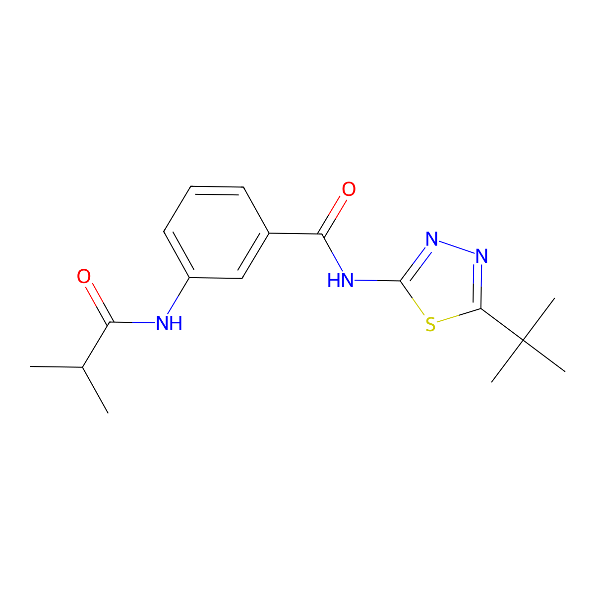 N-(5-tert-Butyl-[1,3,4]thiadiazol-2-yl)-3-isobutyrylamino-benzamide molecular structure, CAS 599190-87-1