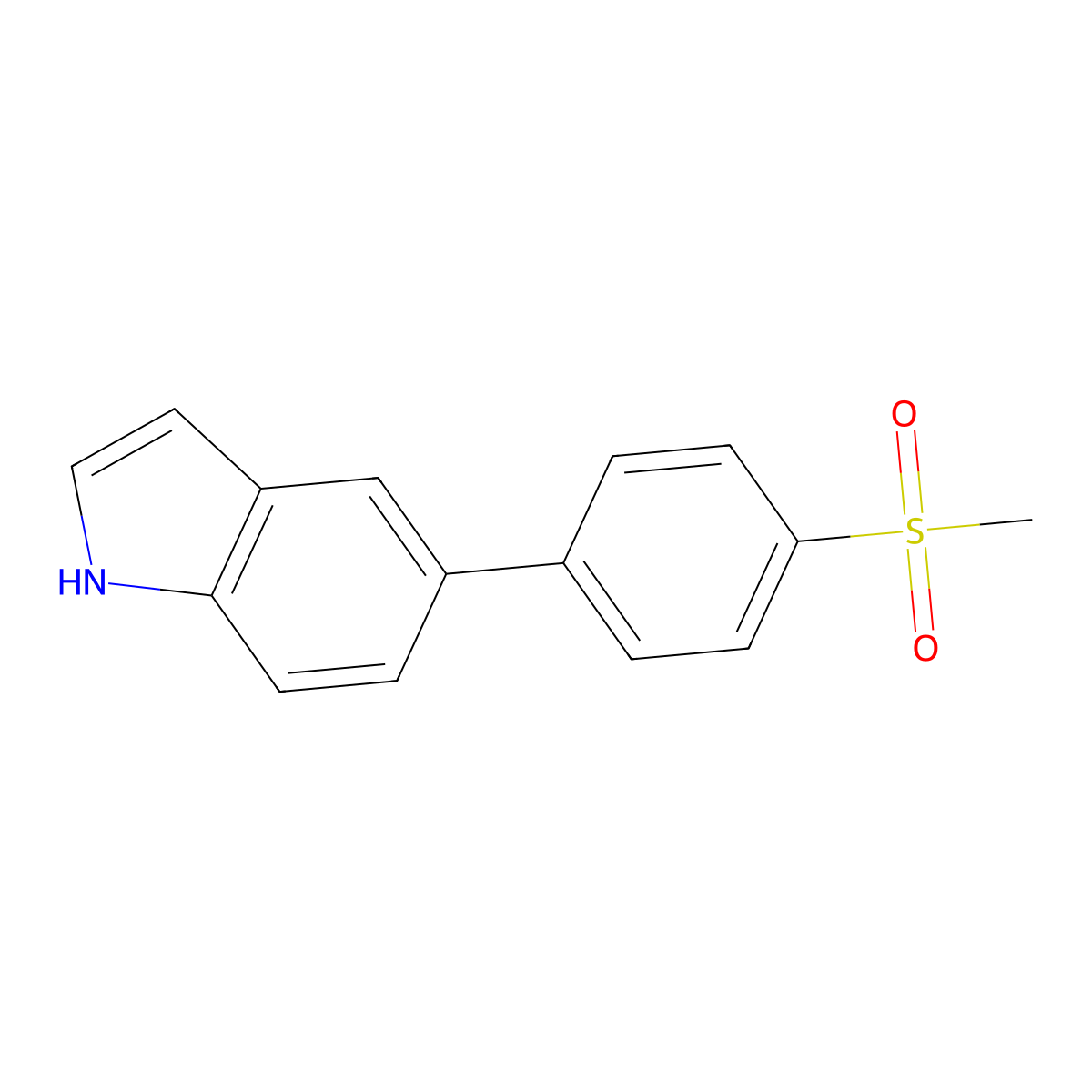 5-[4-(Methylsulfonyl)phenyl]-1H-indole molecular structure, CAS 599198-39-7