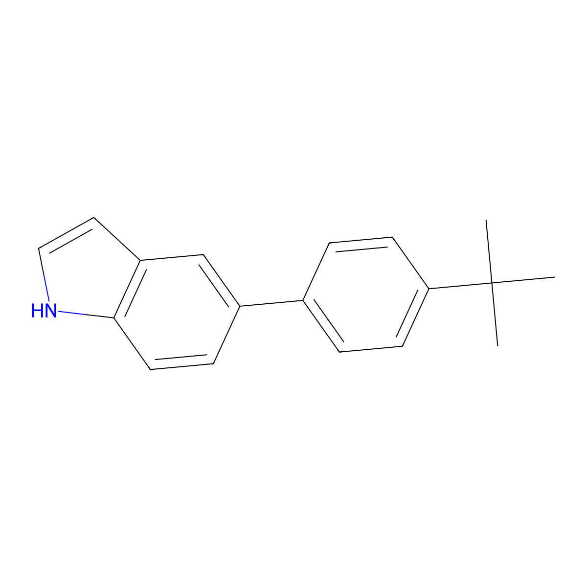 5-(4-Tert-butylphenyl)-1H-indole molecular structure, CAS 599198-42-2