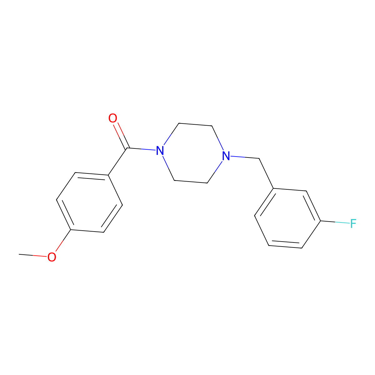 [4-[(3-Fluorophenyl)methyl]piperazin-1-yl]-(4-methoxyphenyl)methanone molecular structure, CAS 5992-37-0