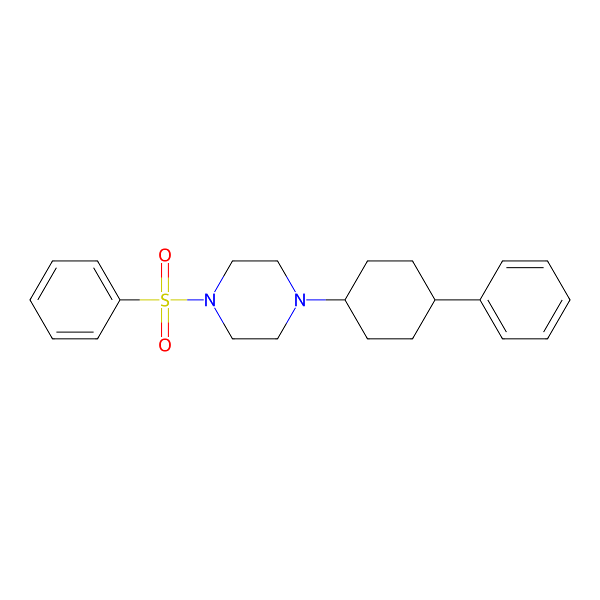 1-(4-Phenylcyclohexyl)-4-(phenylsulfonyl)piperazine molecular structure, CAS 5992-48-3