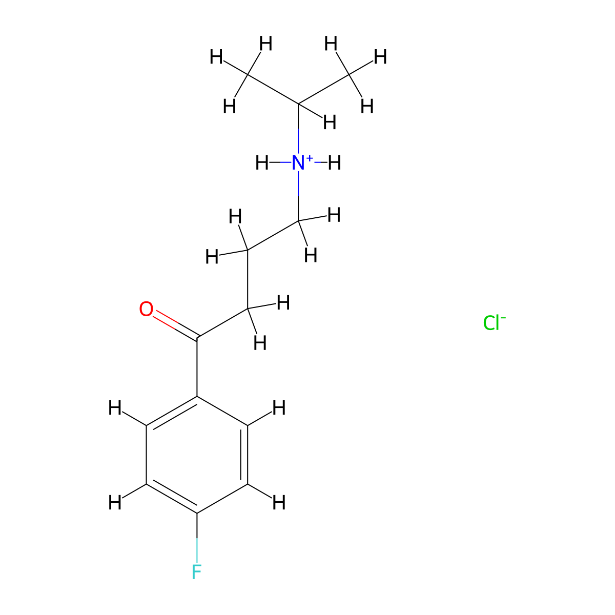 Butyrophenone, 4'-fluoro-4-(isopropylamino)-, hydrochloride molecular structure, CAS 59921-72-1