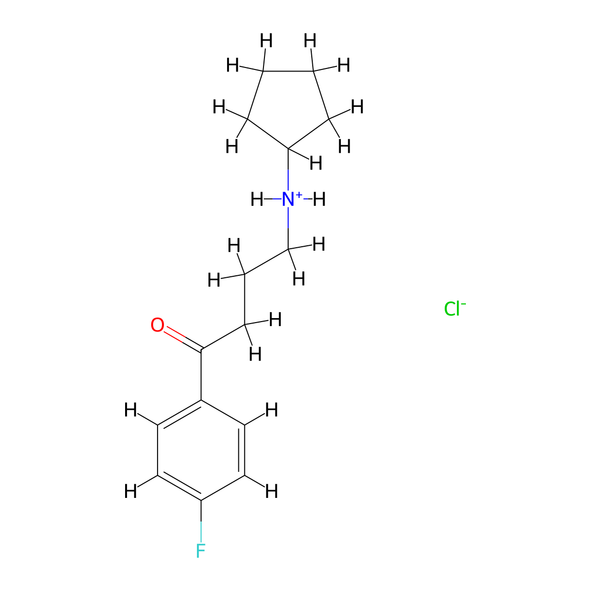 Butyrophenone, 4-(cyclopentylamino)-4'-fluoro-, hydrochloride molecular structure, CAS 59921-77-6